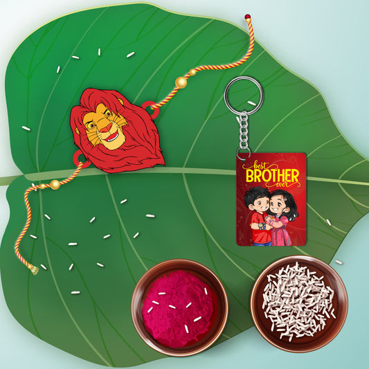 Jungle Lion Rakhi For Brother with Mega Combo