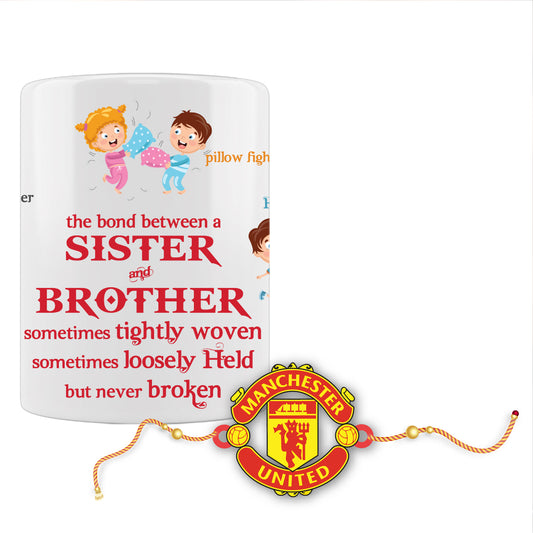 Manchester United Rakhi For Brother With Mug