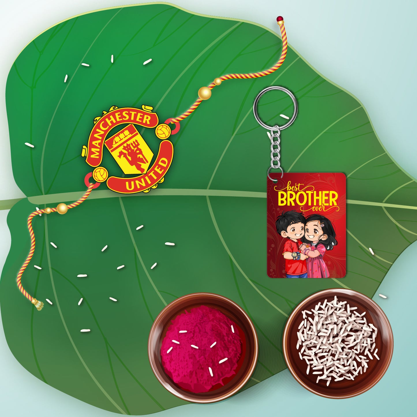Manchester United  Rakhi For Brother  with Mega Combo