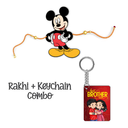 Micky Mouse Rakhi  For Brother With  Keychain