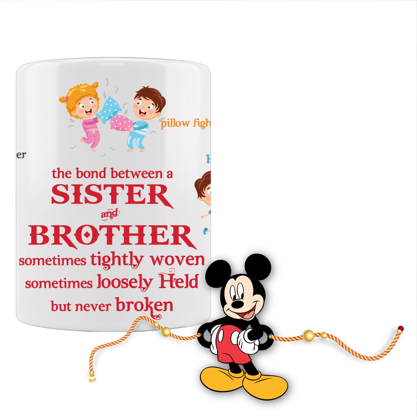 Mickey Mouse Rakhi For Brother With Mug