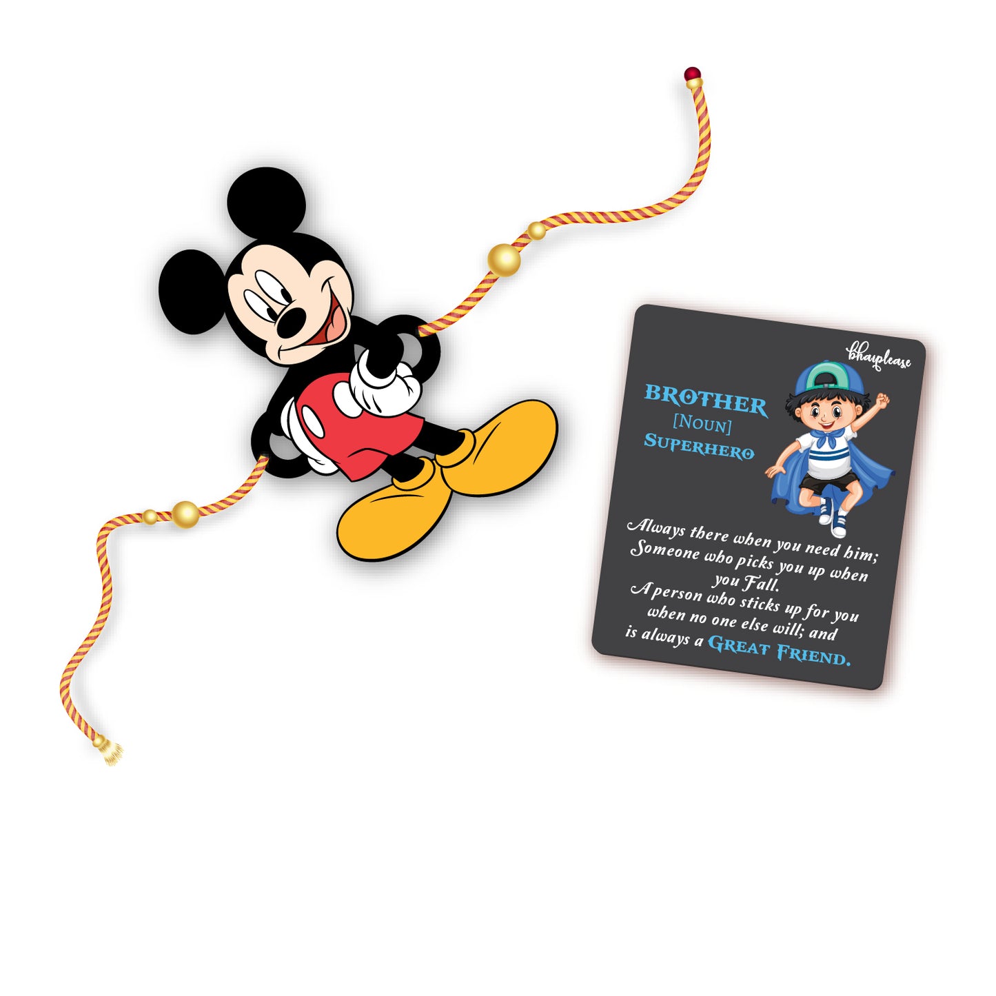 Mickey Mouse Rakhi With Brother Is Superhero Fridge Magnet