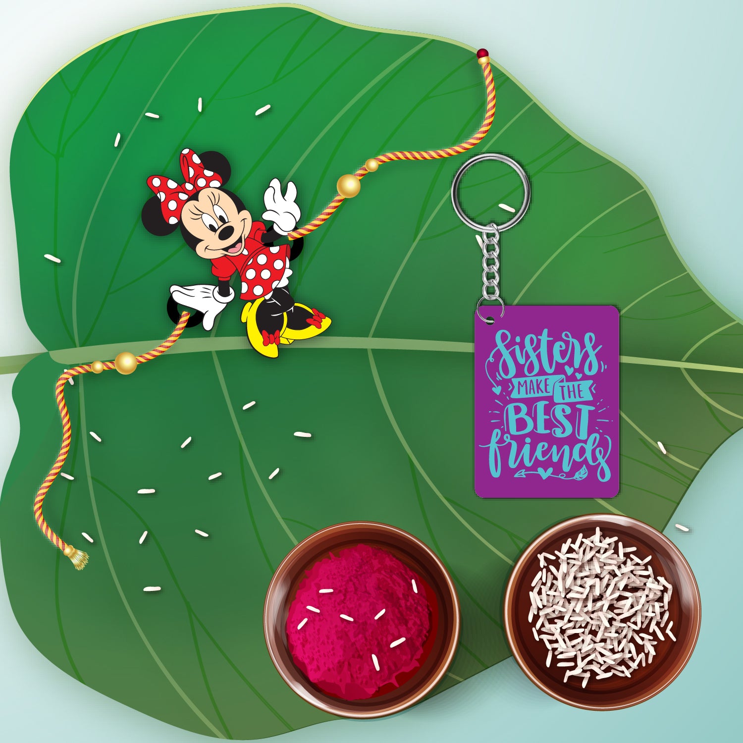 Minnie Lumba Rakhi  with Mega Combo – Cartoon Theme Rakhi | Bhai Please