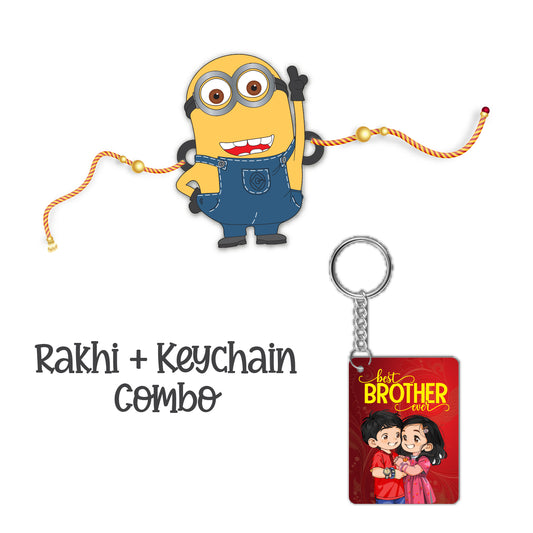 Minion Rakhi For Brother  With  Keychain
