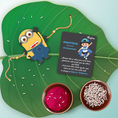 Minnion Rakhi With Brother Is Superhero Fridge Magnet