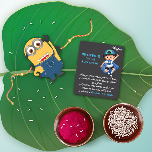 Minnion Rakhi With Brother Is Superhero Fridge Magnet