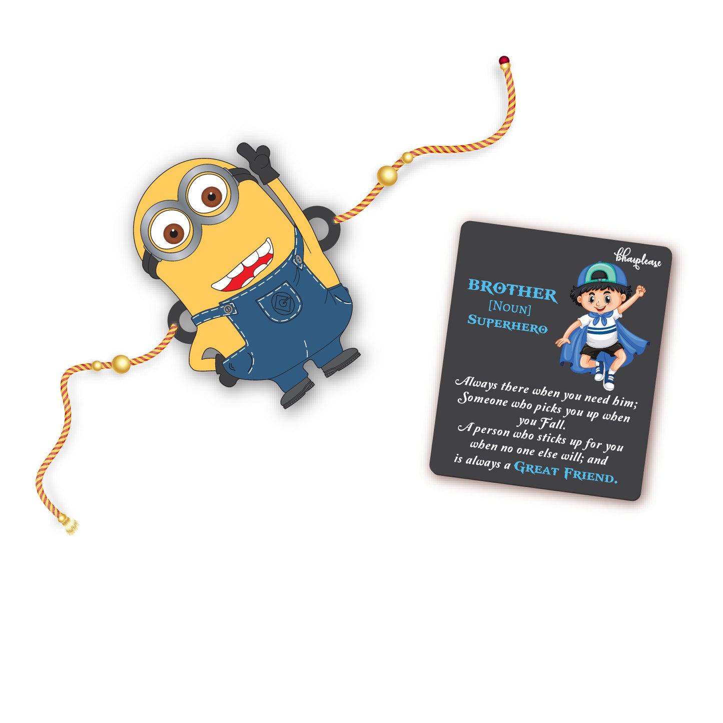 Minnion Rakhi With Brother Is Superhero Fridge Magnet