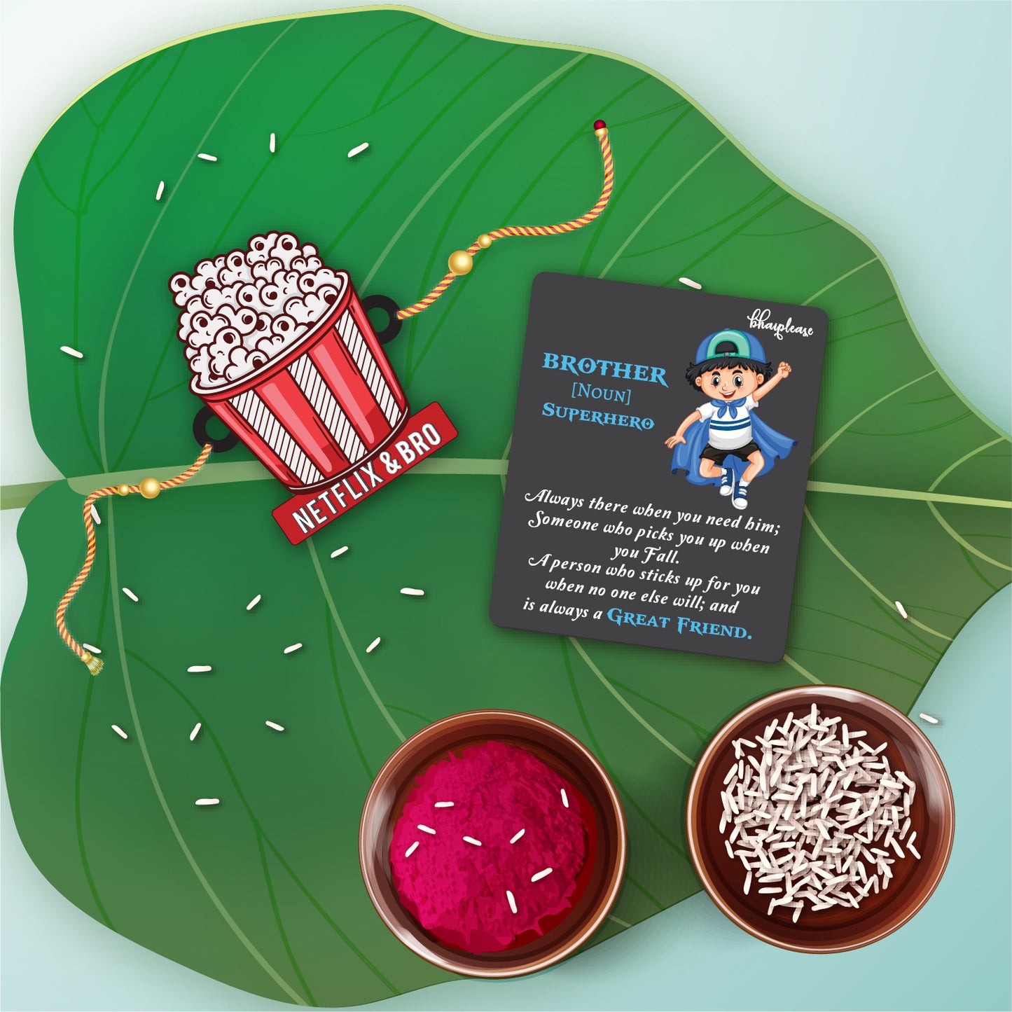Netflix Rakhi With Brother Is Superhero Fridge Magnet – Quirky Theme Rakhi | Bhai Please