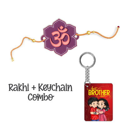 Om Rakhi For Brother  With  Keychain