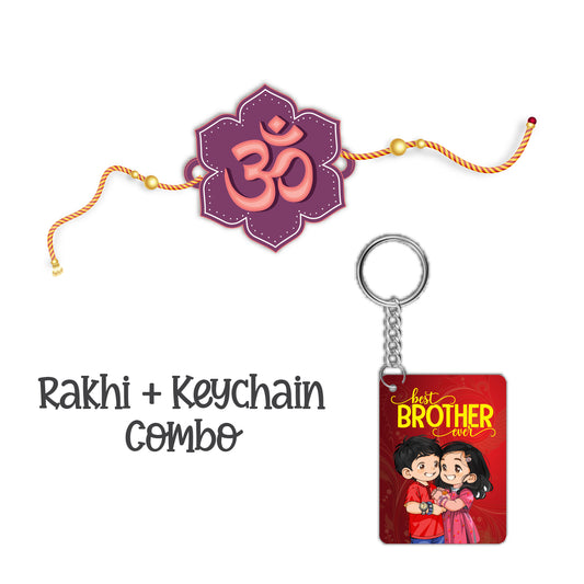 Om Rakhi For Brother  With  Keychain