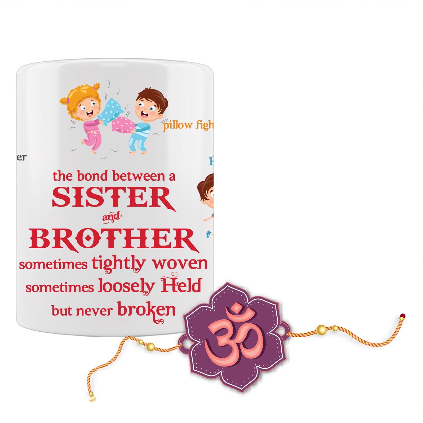Om Rakhi For Brother With Mug