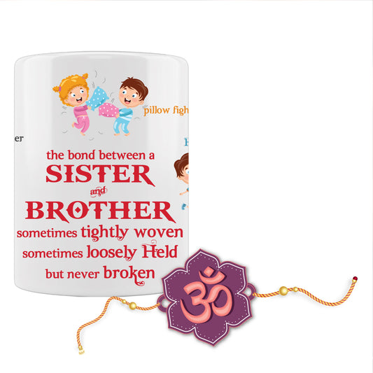 Om Rakhi For Brother With Mug