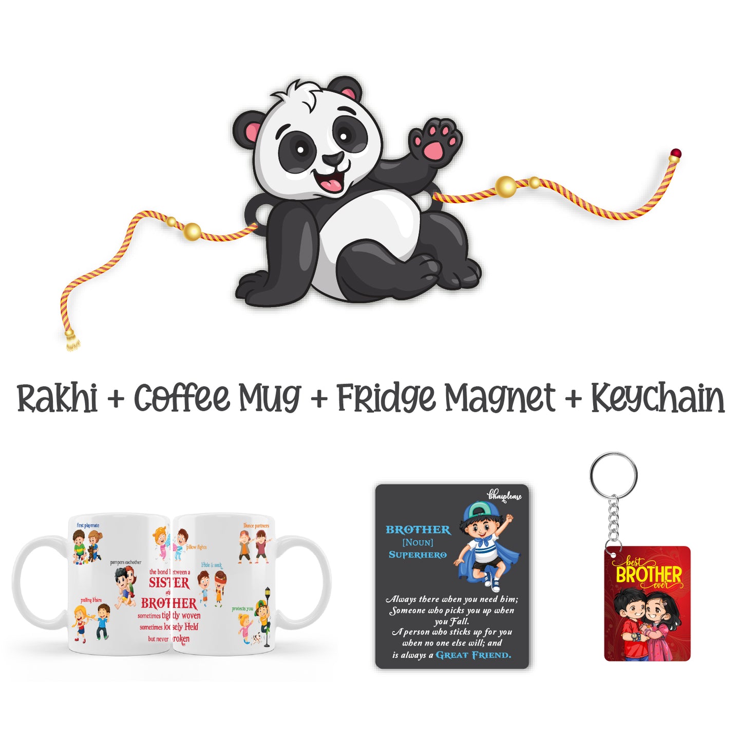 Panda Rakhi For Brother with Mega Combo