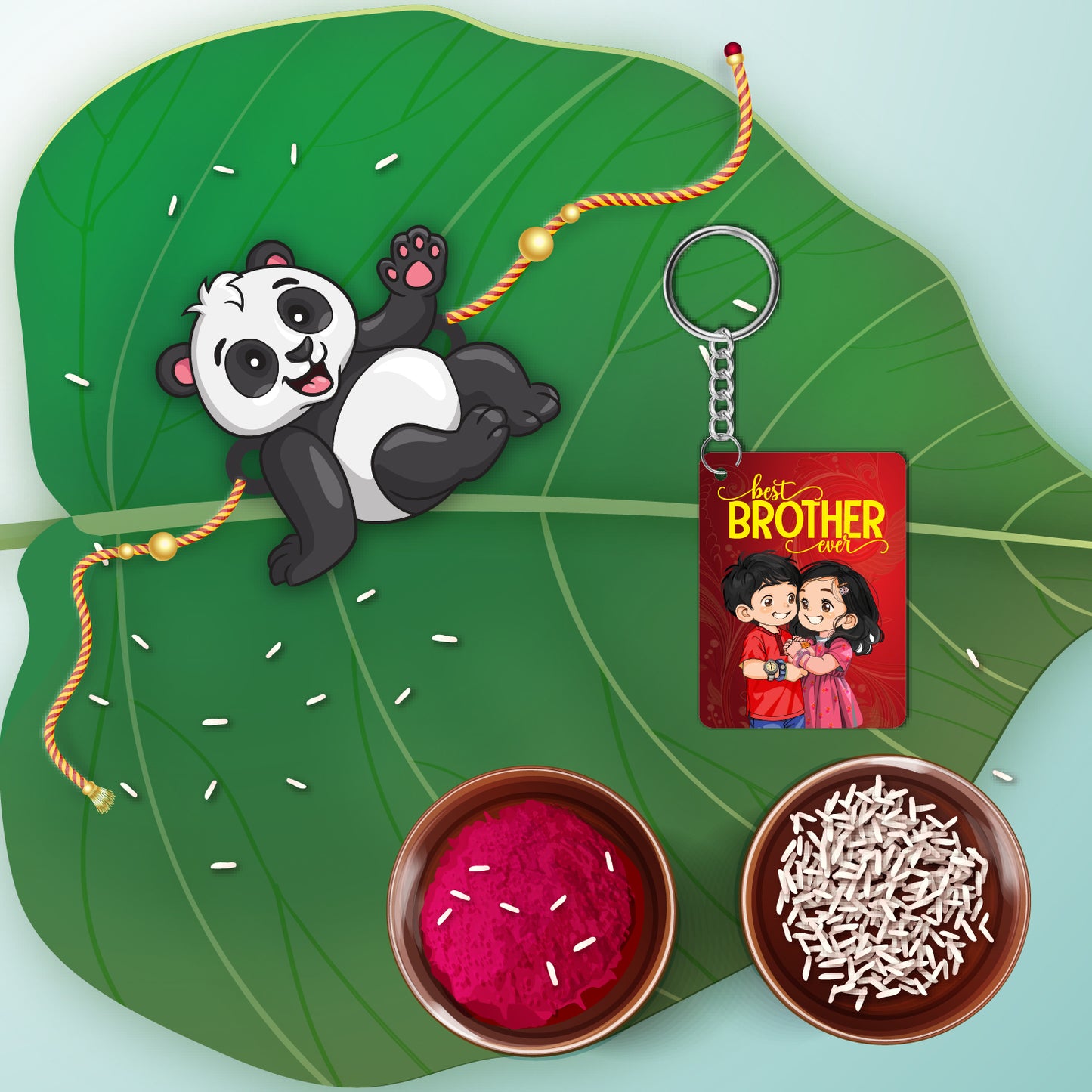 Panda Rakhi For Brother with Mega Combo