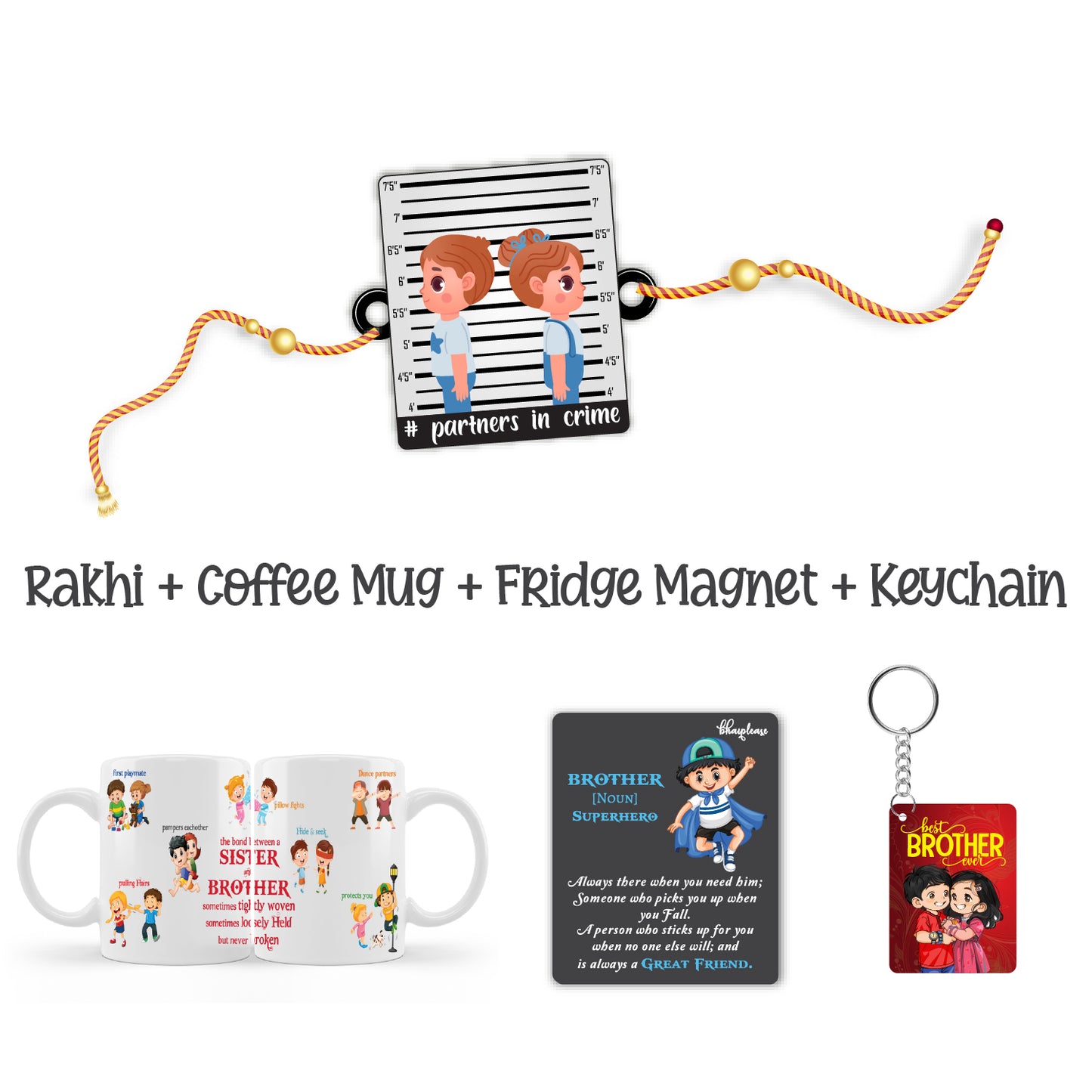 Partners in Crime Rakhi For Brother with Mega Combo