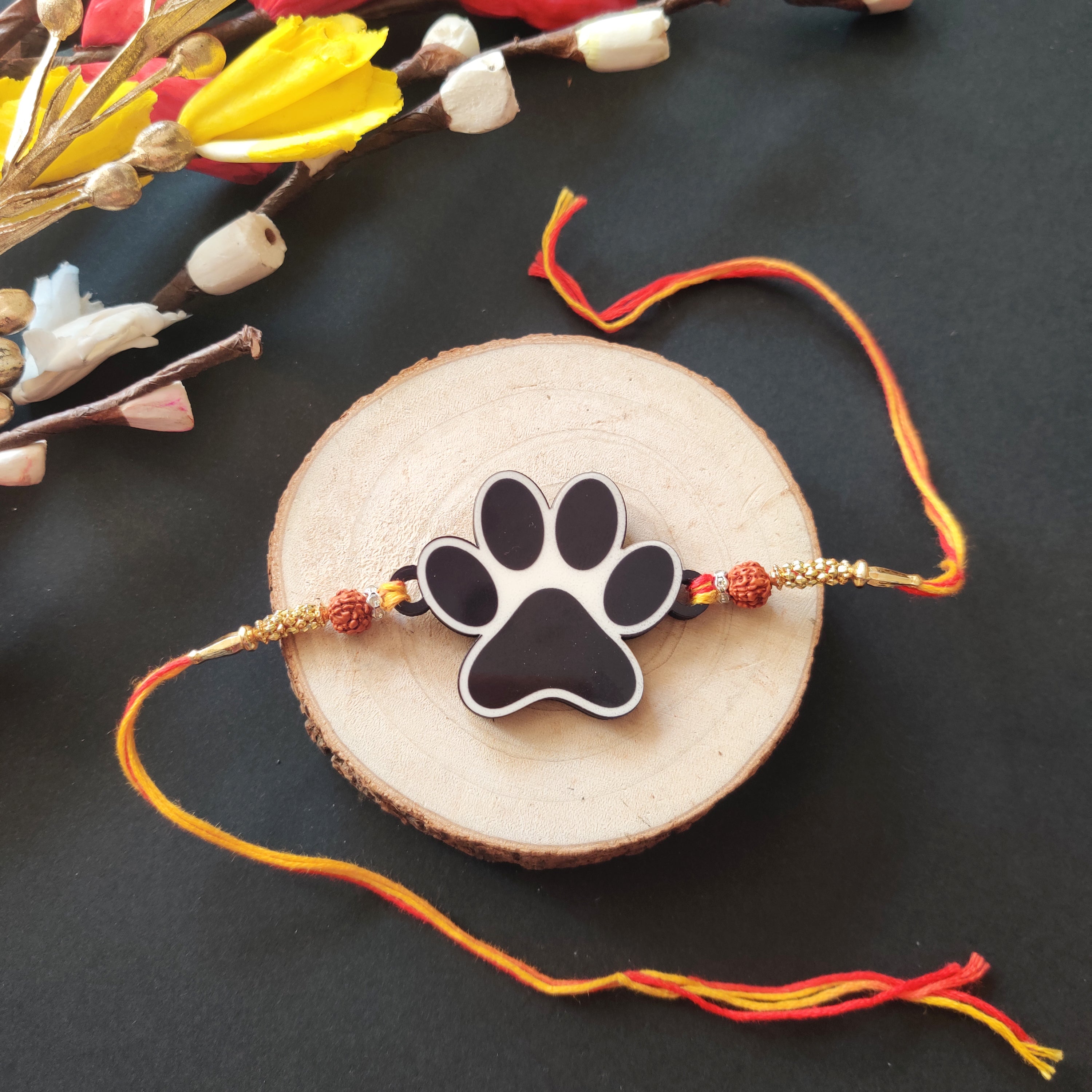 Dog Paw Wooden Rakhi | Cute Pet Animal Themed Rakhi for Brother – Bhai ...