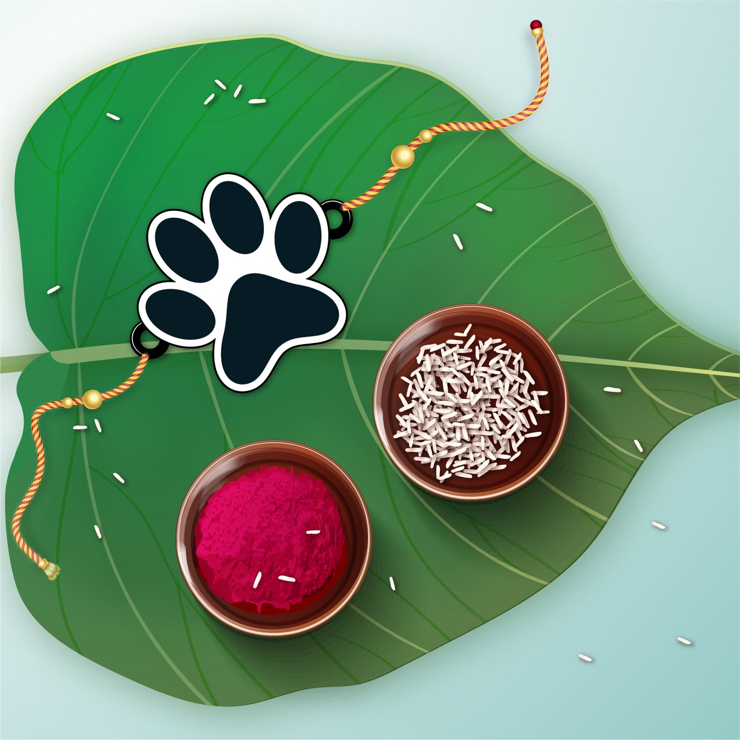 Rakhi with paw print – cute Rakhi for kids and brothers