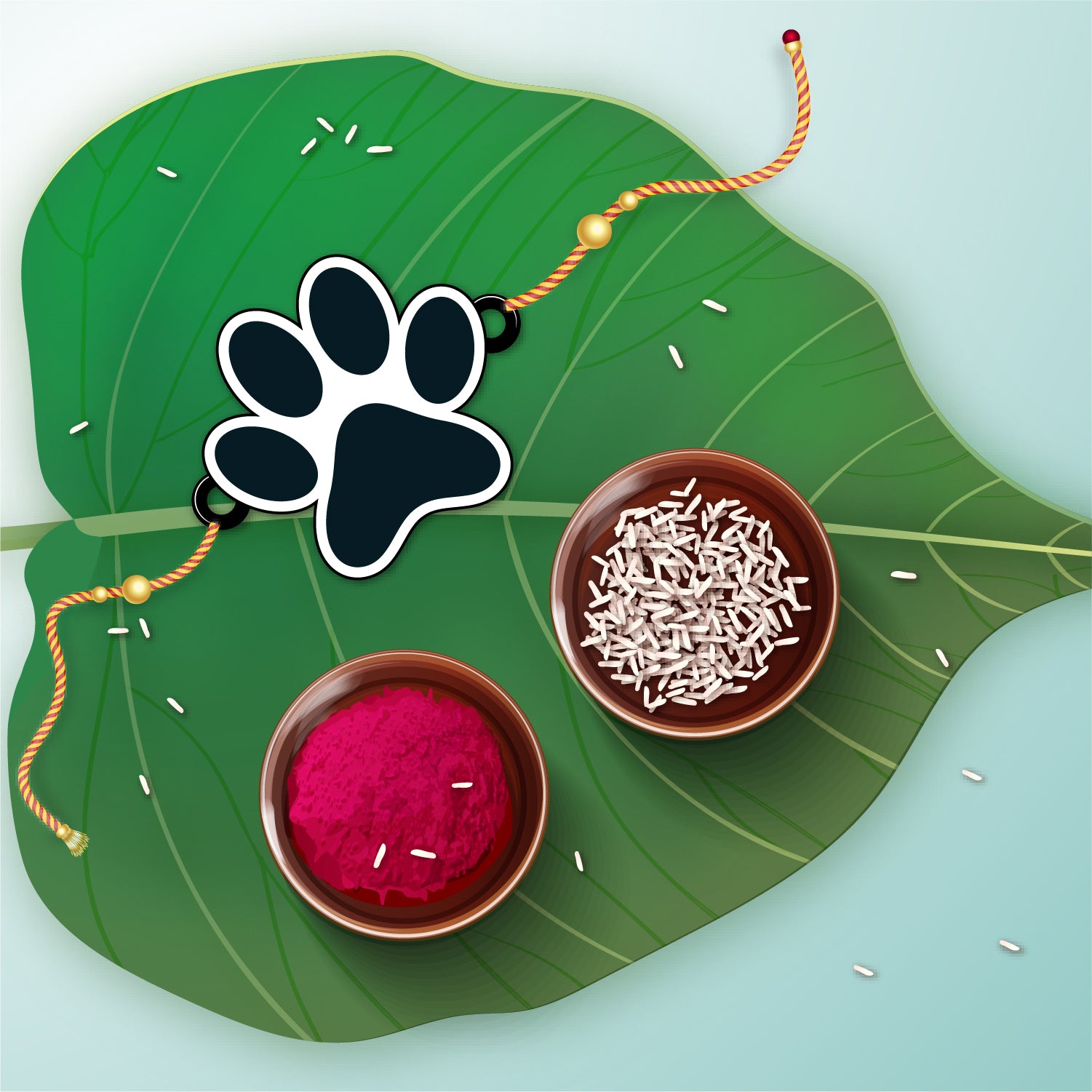 Rakhi with paw print – cute Rakhi for kids and brothers
