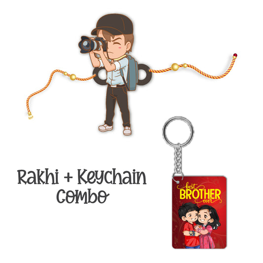 Photographer Bhai  Rakhi For Brother  With  Keychain