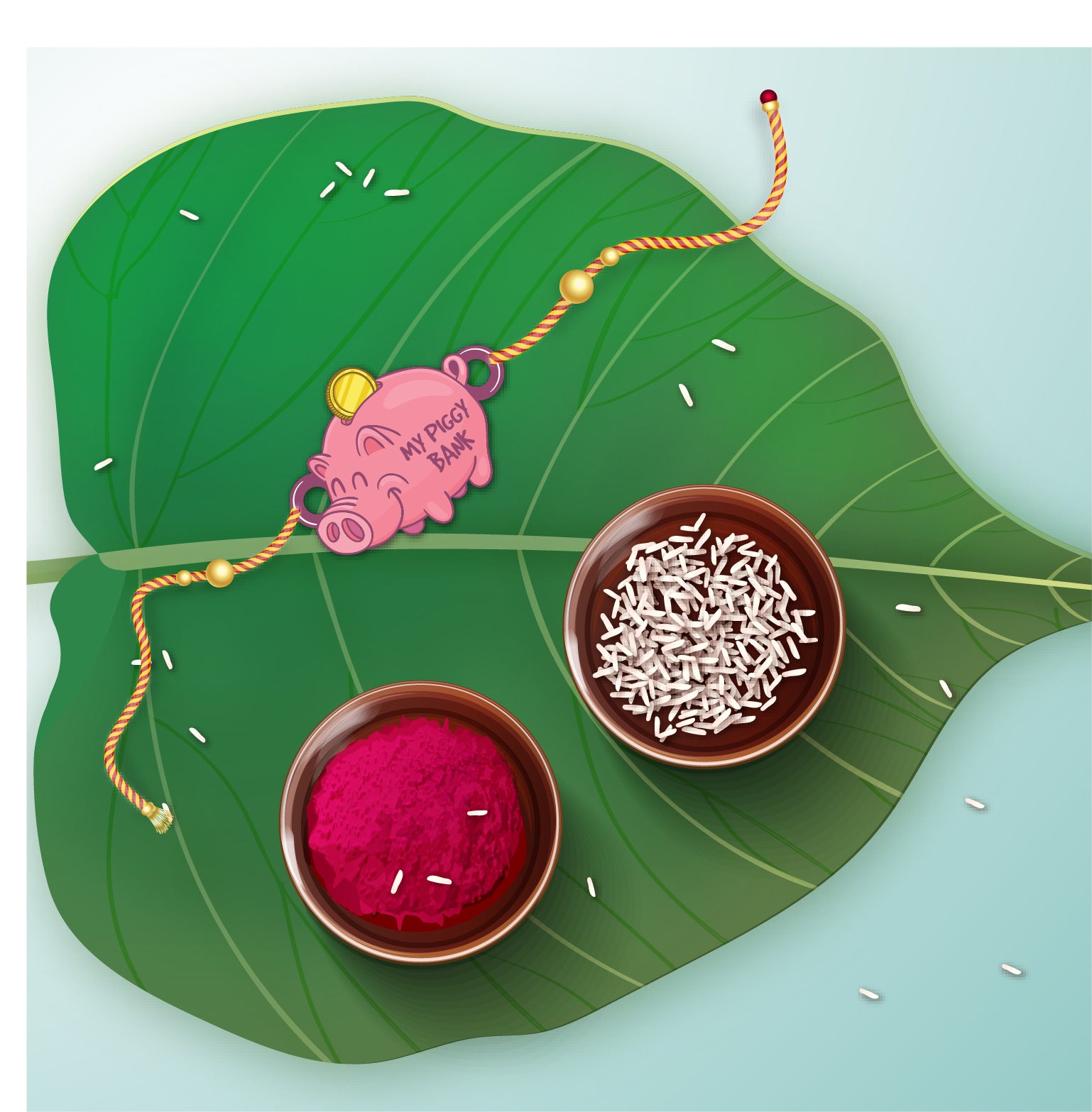 Quirky Rakhi with piggy bank design – Raksha Bandhan for baby brother