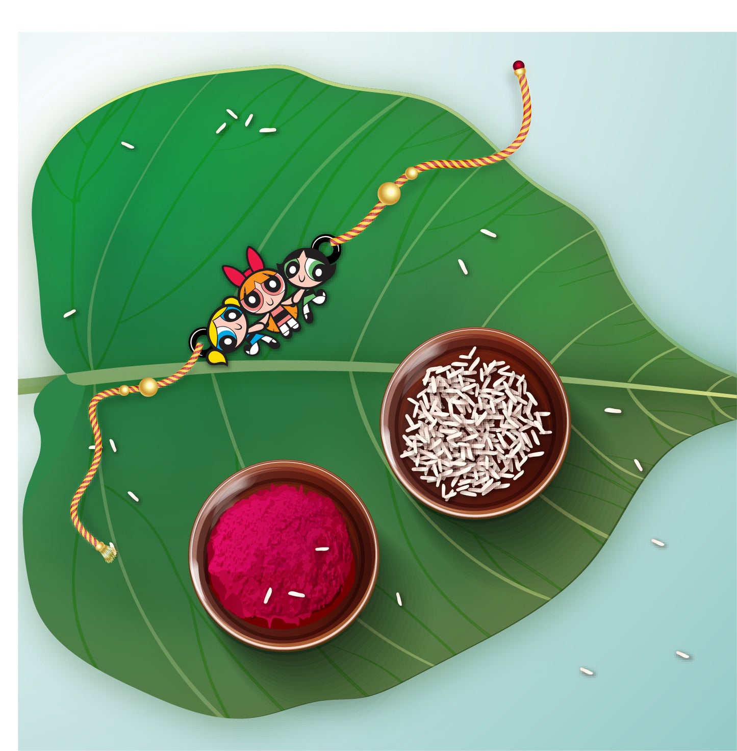 Powerpuff  Wooden Rakhi