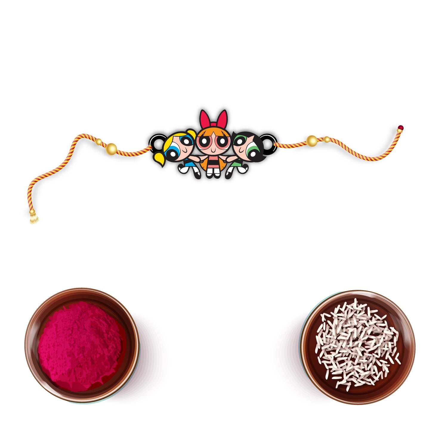 Powerpuff  Wooden Rakhi