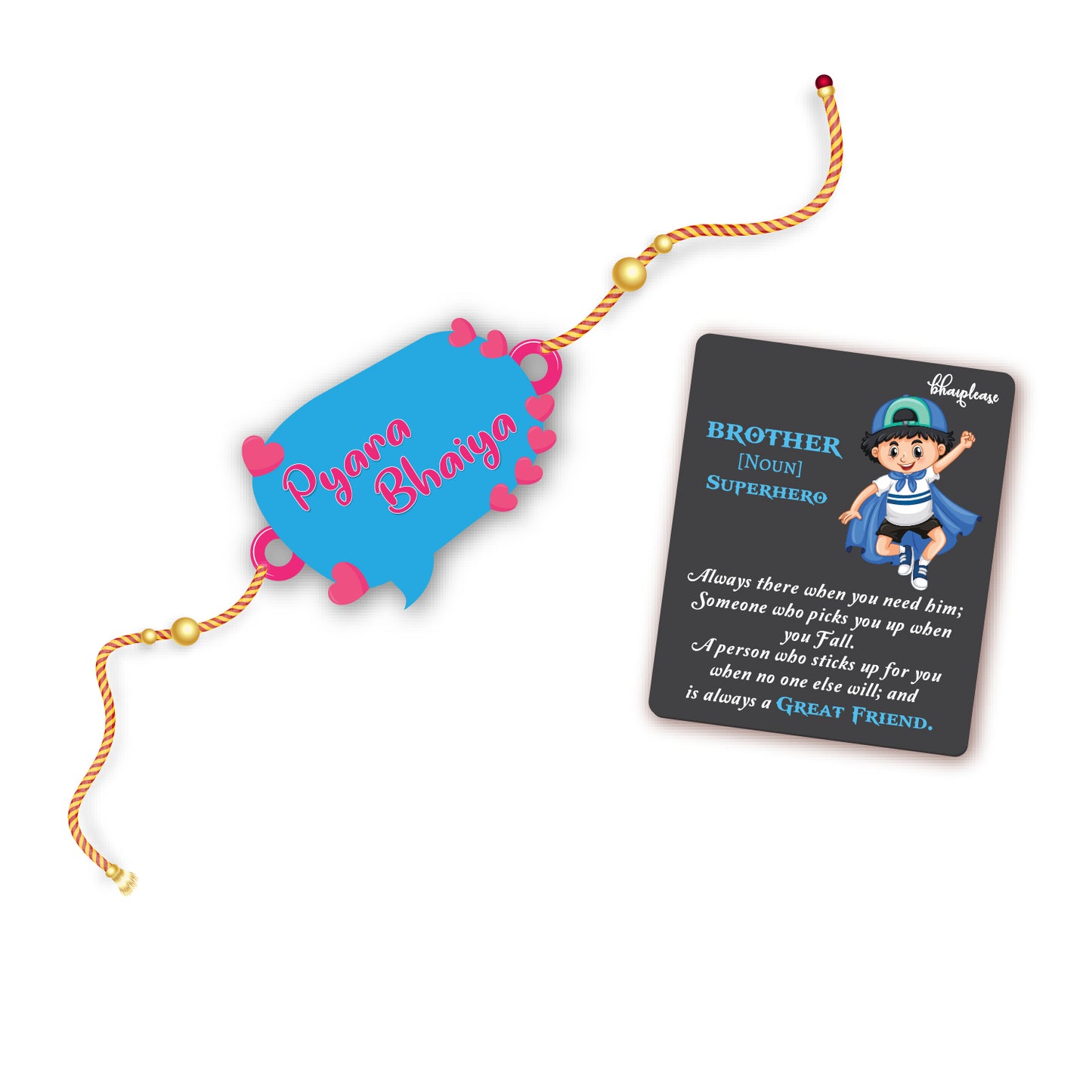 Pyara Bhaiya Rakhi With Brother Is Superhero Fridge Magnet