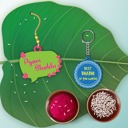 Pyari  Bhabhi Lumba Rakhi For Sister In Law With  Keychain