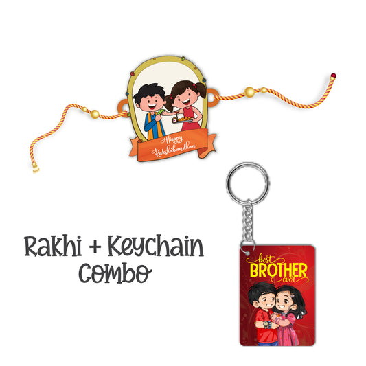 Happy Rakshabandhan  Rakhi For Brother  With  Keychain