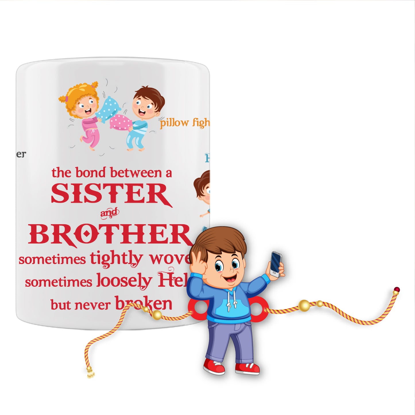 Selfiewala Bhai Rakhi For Brother With Mug