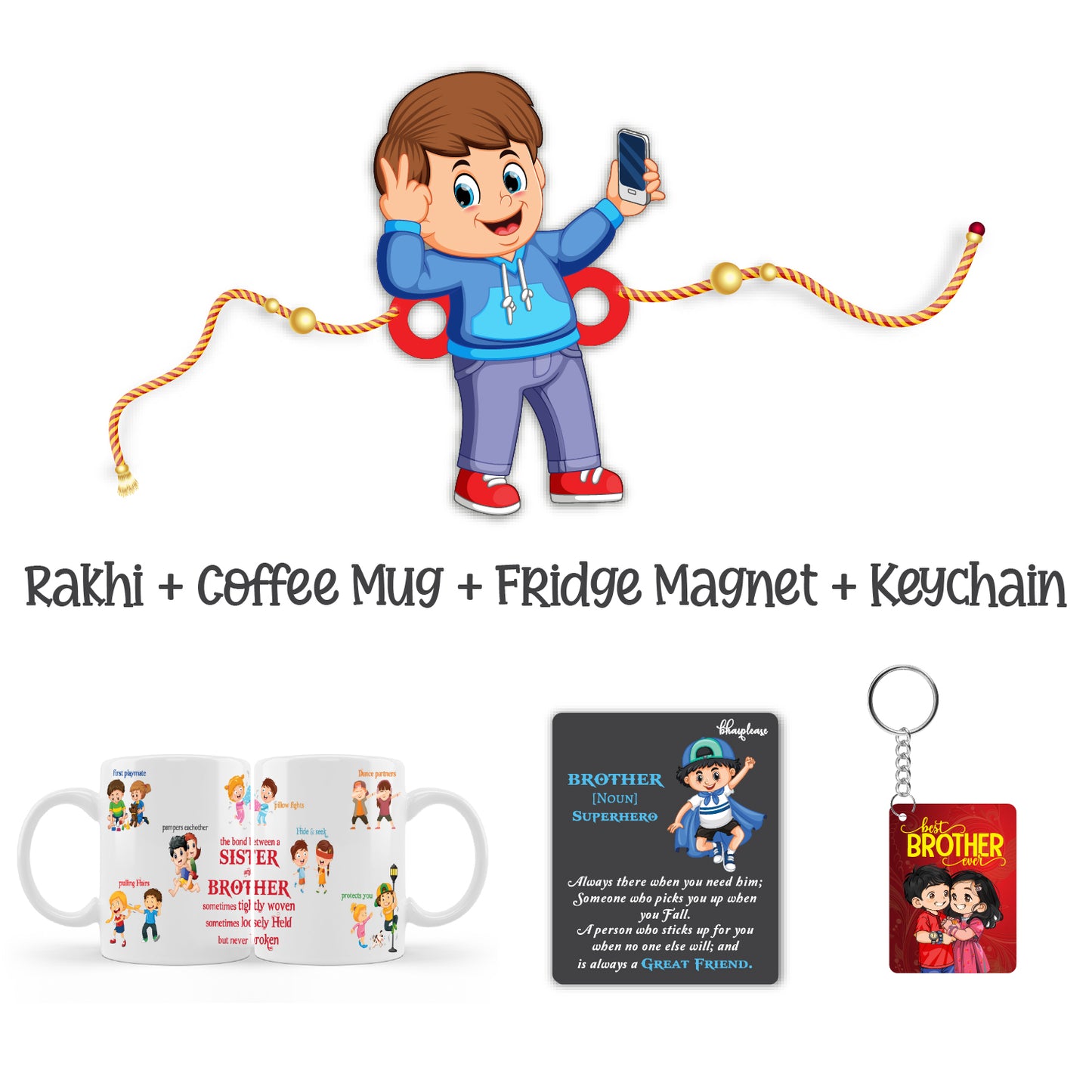 Selfiwala BHAI Rakhi For Brother with Mega Combo