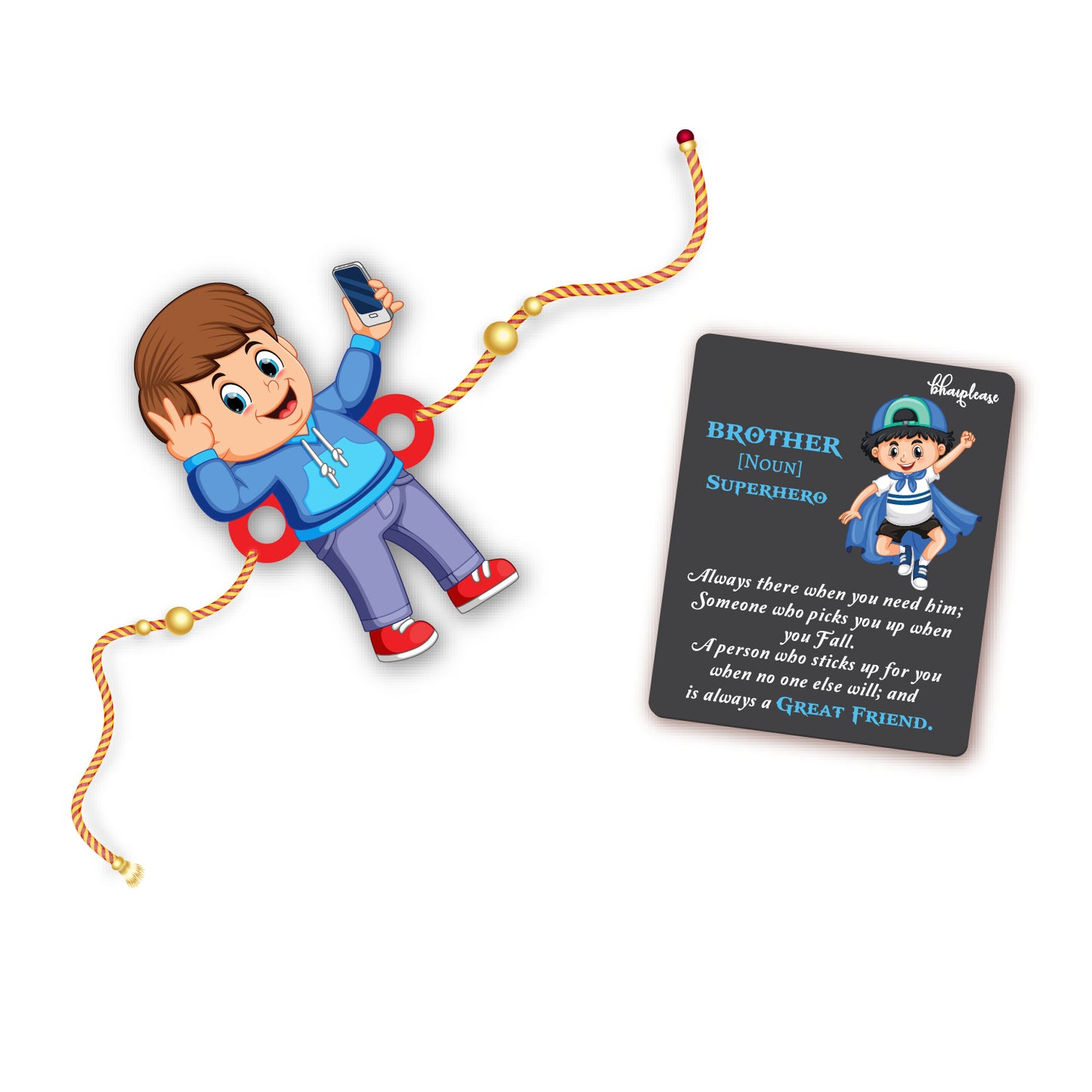 Selfiewala bhai rakhi with brother Is superhero fridge magnet