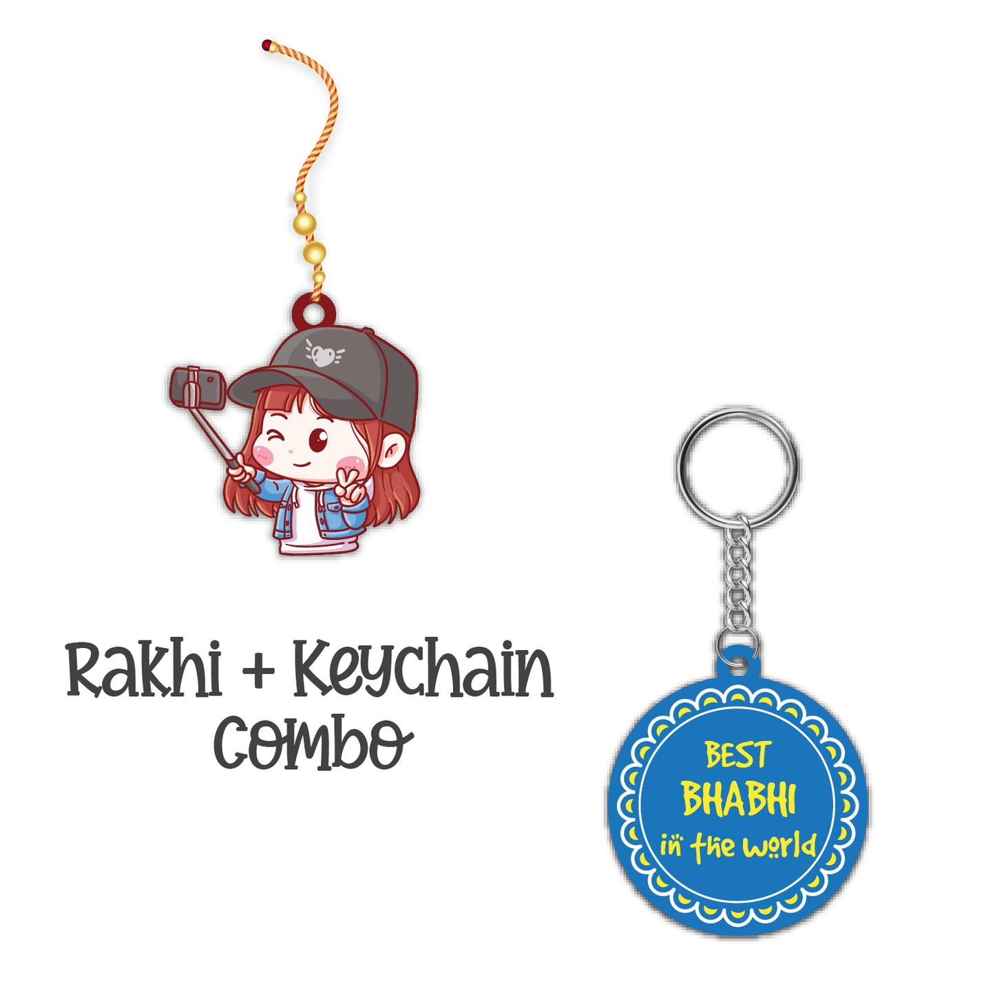 Selfiewali Bhabhi Lumba  Rakhi For Sister In Law With  Keychain