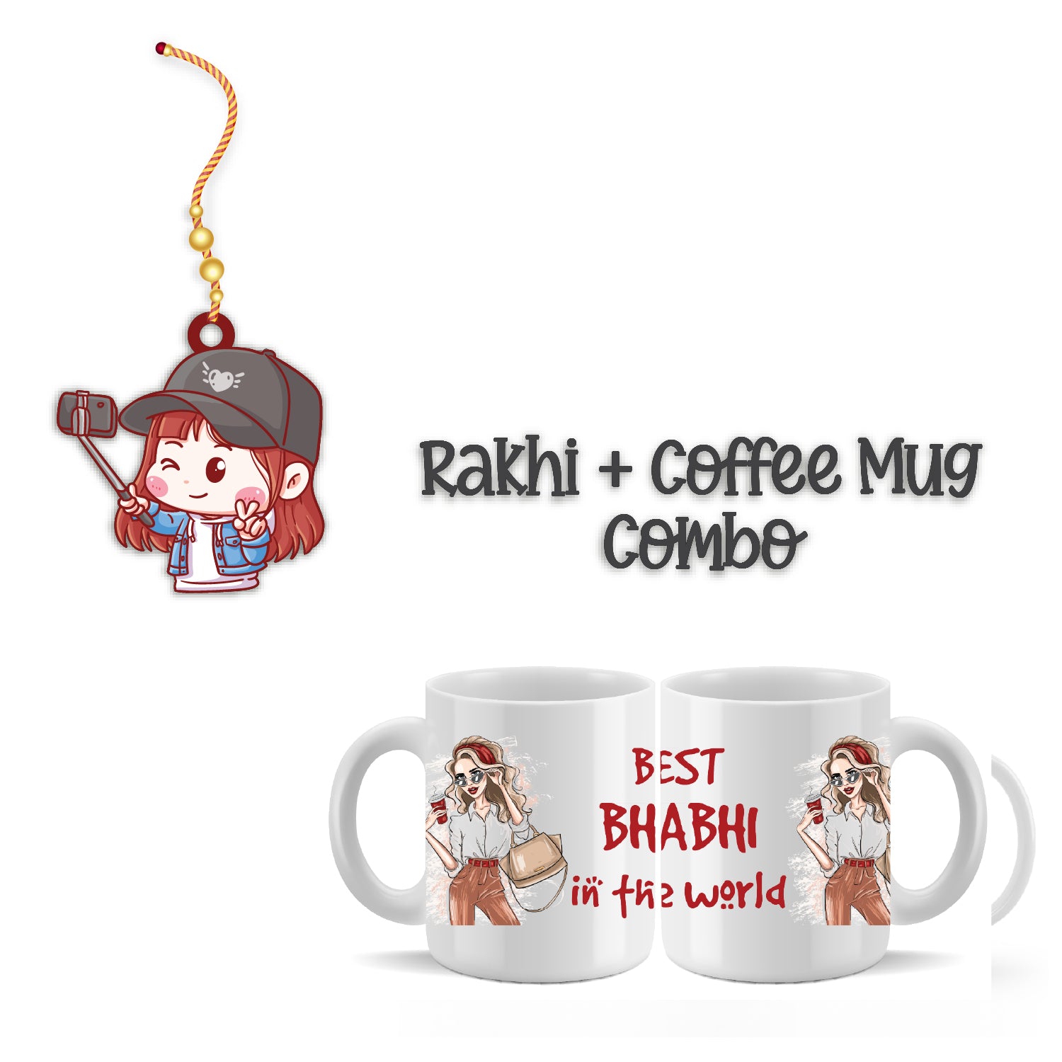 Selfiewali Bhabhi Lumba Rakhi For Sister In Law With Mug – Couple Theme Rakhi | Bhai Please