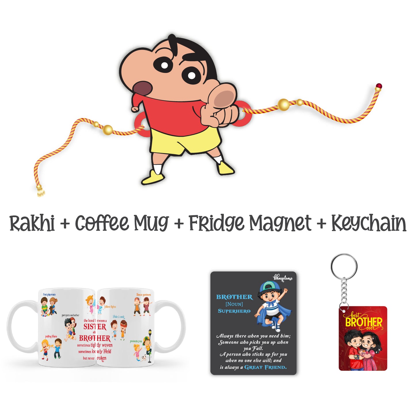 Shinchan Rakhi For Brother with Mega Combo