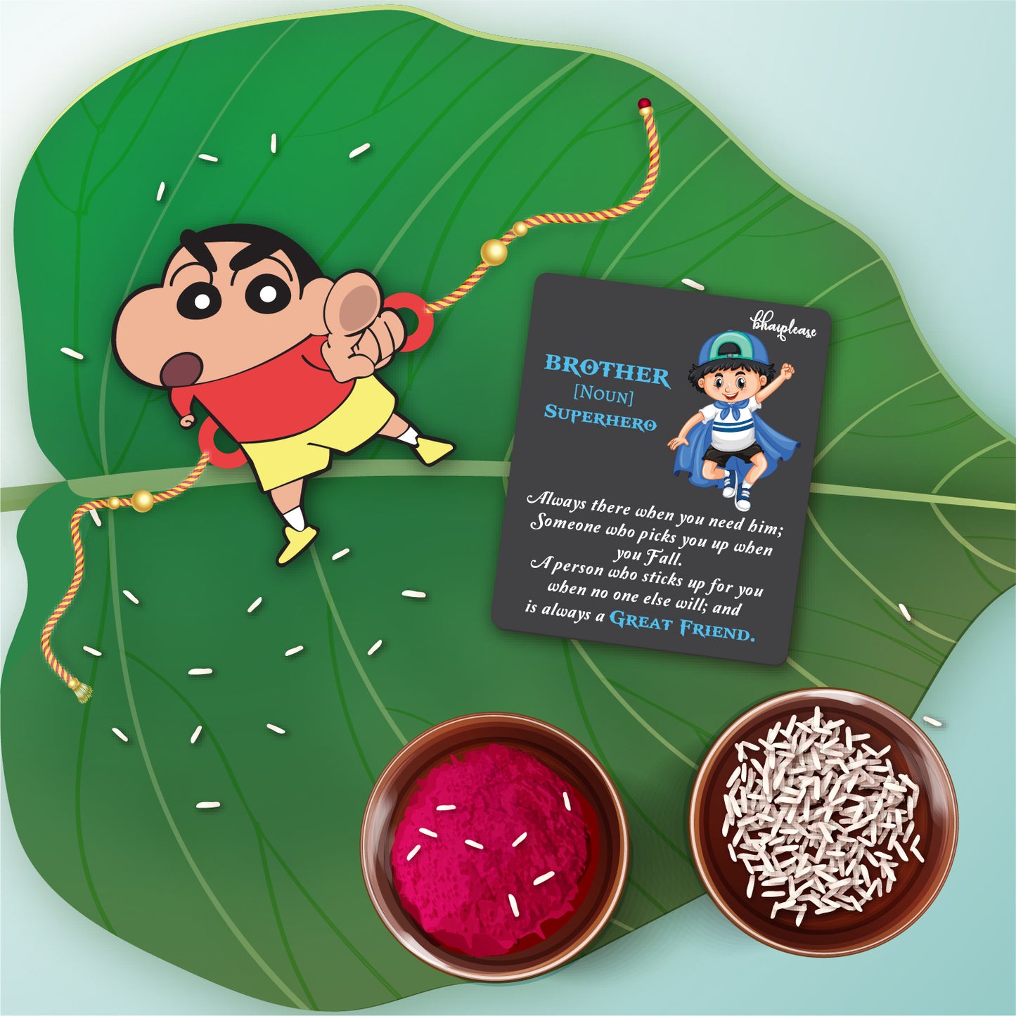 Shinchan Rakhi With Brother Is Superhero Fridge Magnet