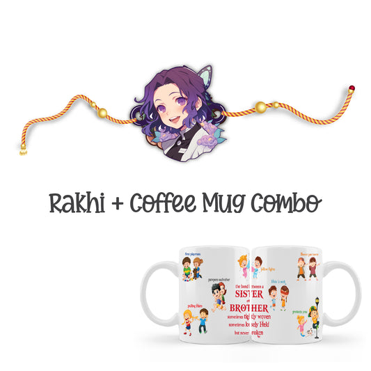 Shinobu Kocho Wooden Rakhi With Mug – Anime Theme Rakhi | Bhai Please