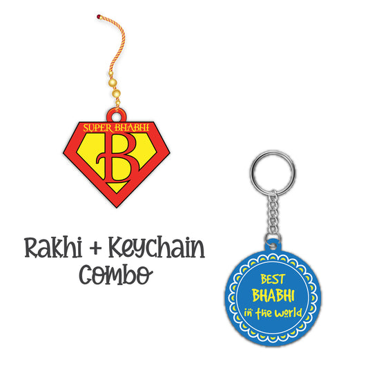 Super Bhabhi Lumba Rakhi For Sister In Law With  Keychain