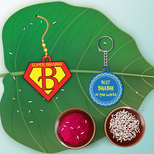 Super Bhabhi Lumba Rakhi For Sister In Law With  Keychain