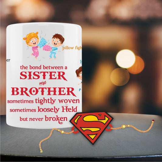 superman Rakhi  For Brother With Mug