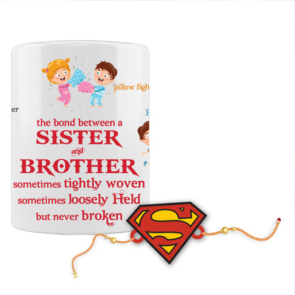 superman Rakhi  For Brother With Mug