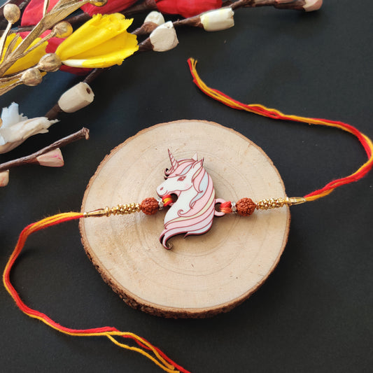 Unicorn Wooden Lumba Rakhi