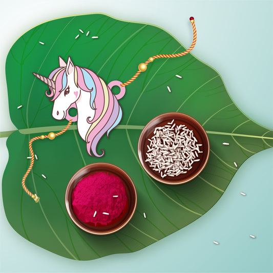 Unicorn Wooden Lumba Rakhi