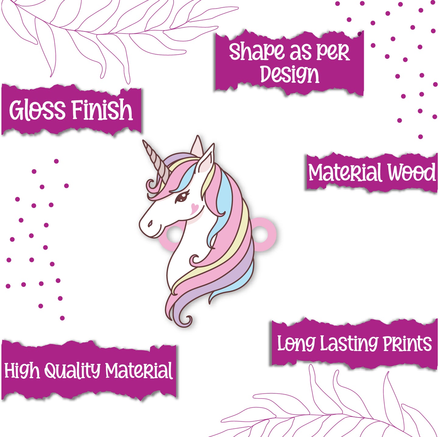 Unicorn Wooden Lumba Rakhi