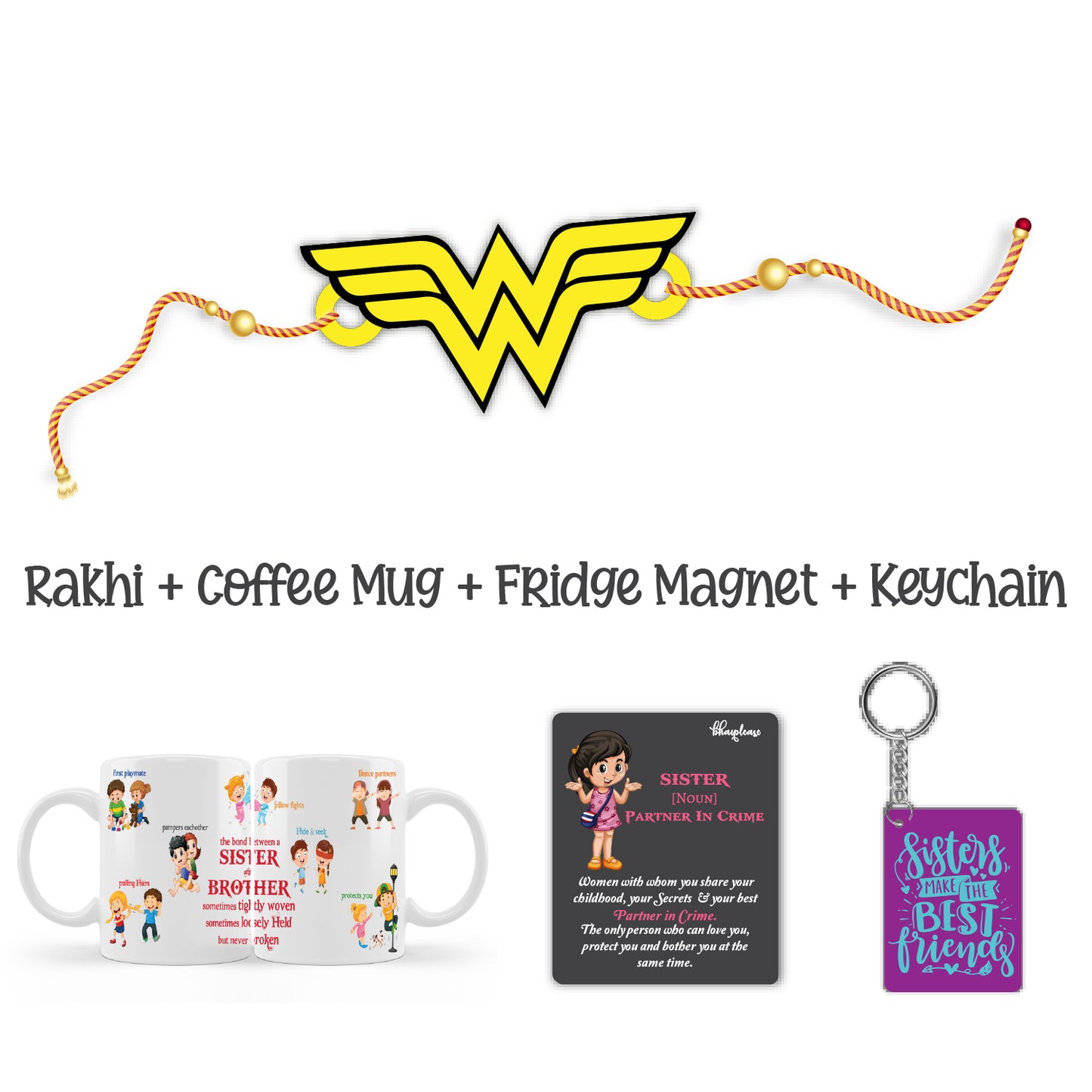 Wonder Woman  Rakhi  For Brother  with Mega Combo