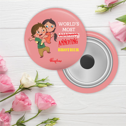 Annoying Brother Round Fridge Magnet