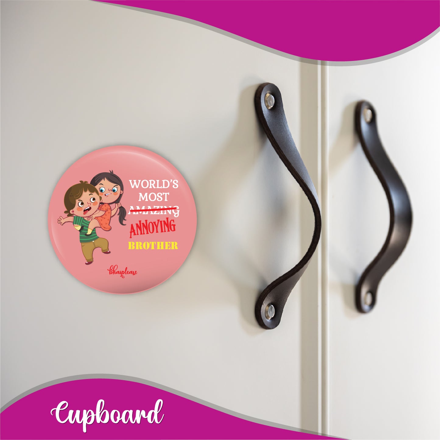 Annoying Brother Round Fridge Magnet