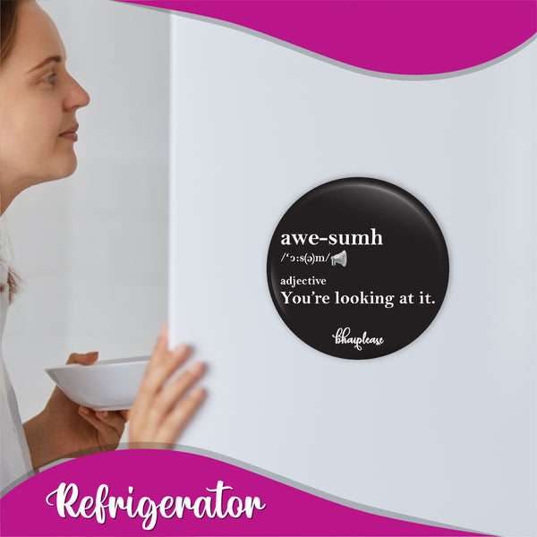 Awesome Round Fridge Magnet