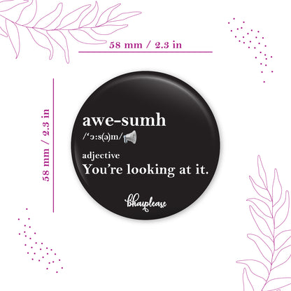 Awesome Round Fridge Magnet