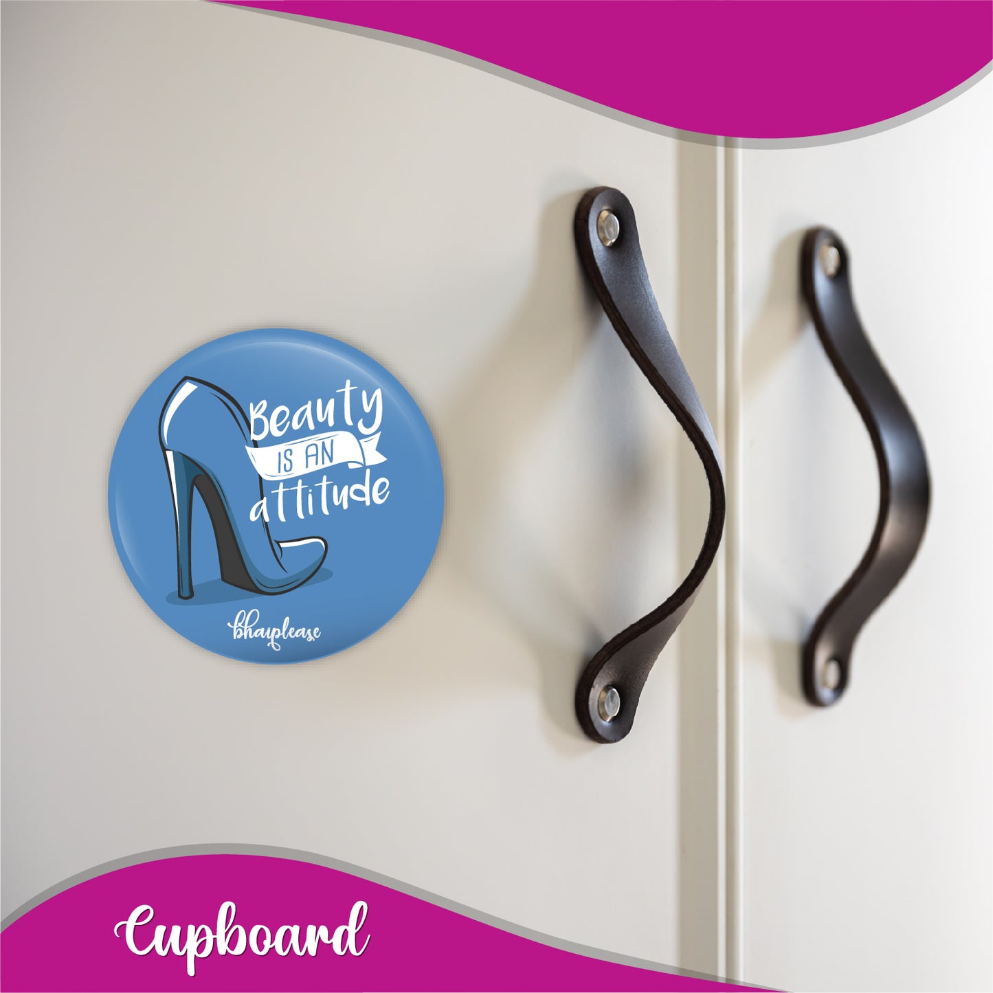 Beauty is an Attitude Round Fridge Magnet